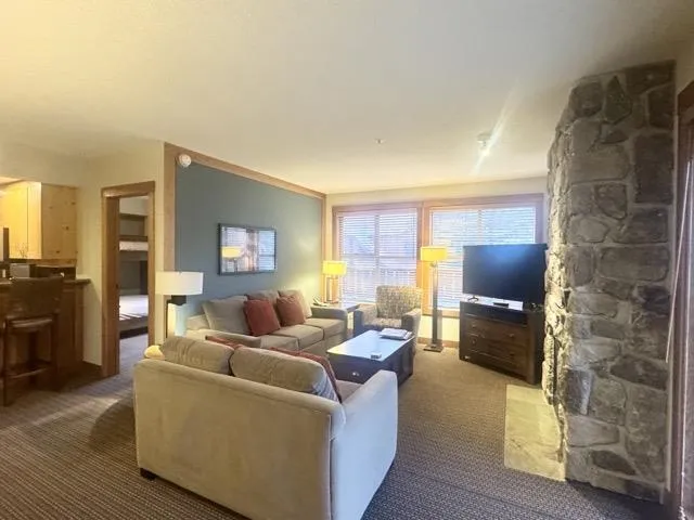 View of carpeted living room