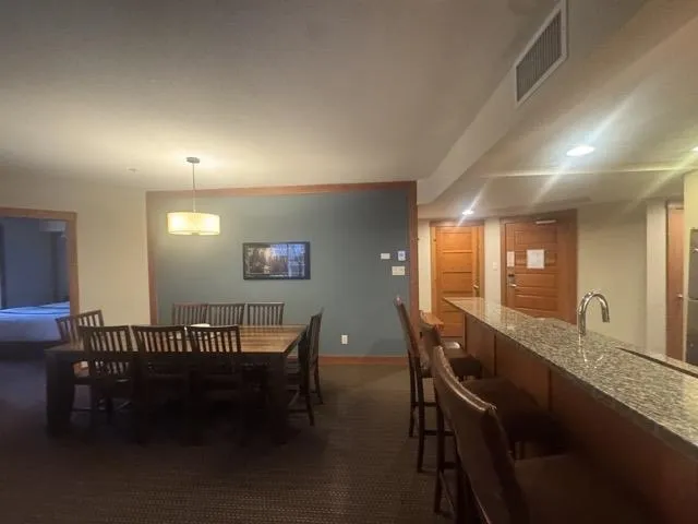 Dining area with baseboards