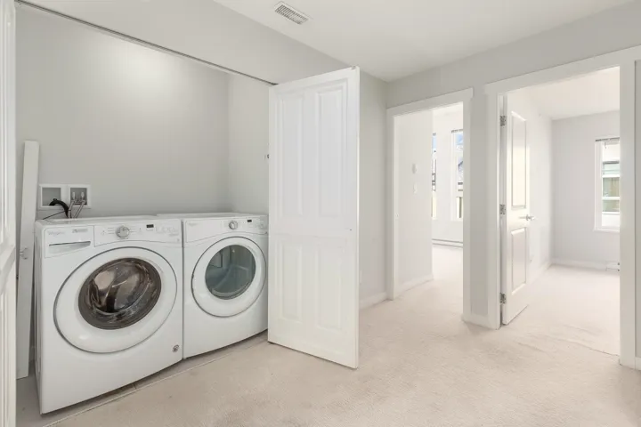 Dedicated laundry area with stackable appliance hookups