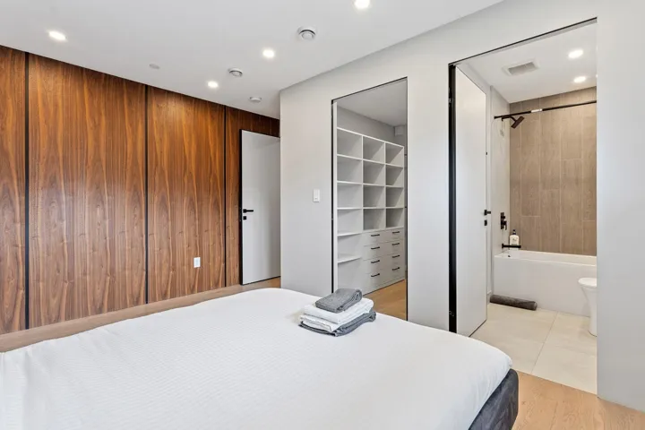 Bedroom with recessed lighting