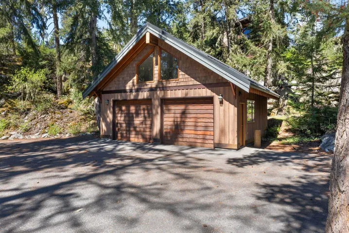 View of detached garage
