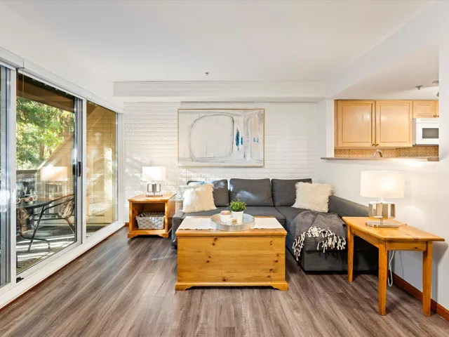 Living area featuring wood finished floors