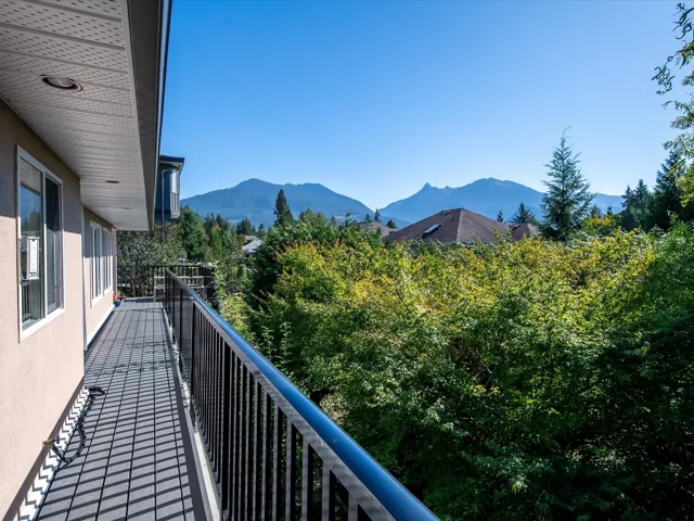 Balcony with a mountain view