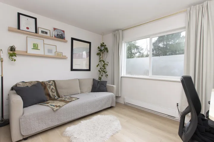 Bedroom with light wood-style flooring