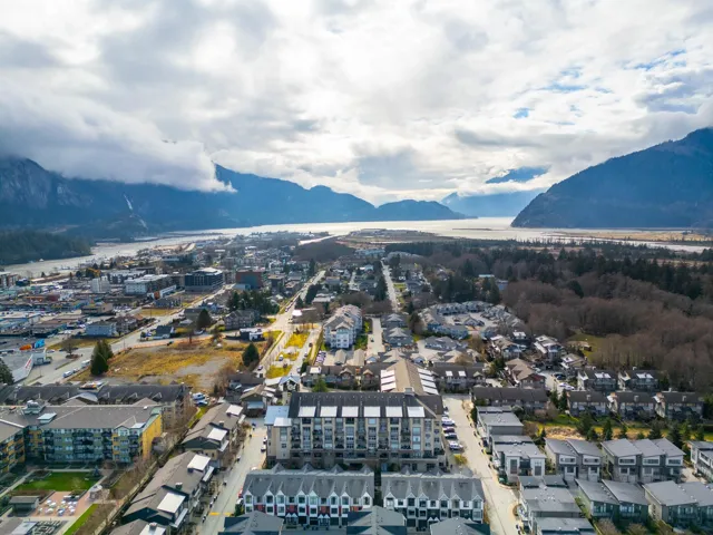 Bird's eye view featuring a mountain view