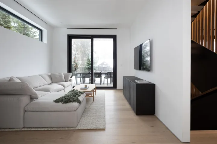 Living area featuring light wood finished floors