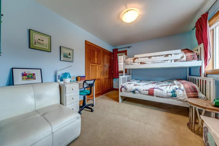 Bedroom with carpet floors
