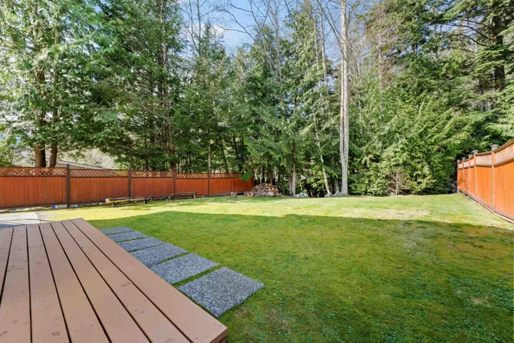 View of fenced backyard