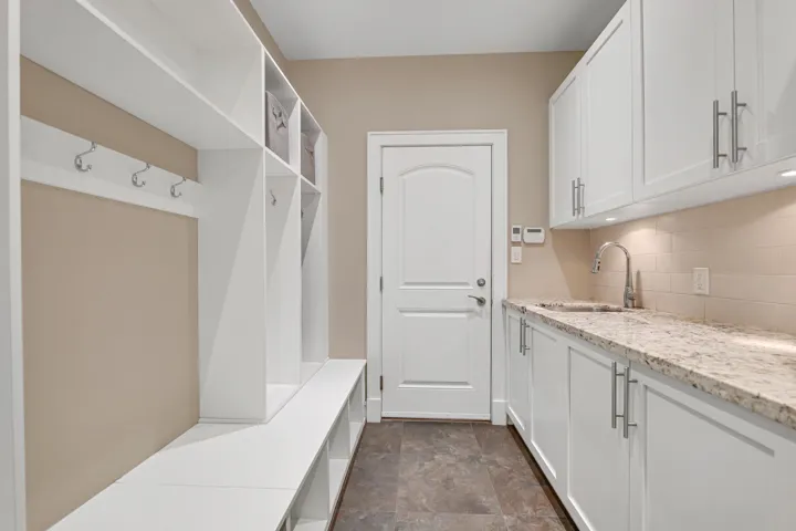 Mud room off the double garage
