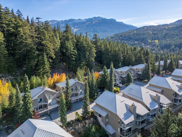 Bird's eye view with a residential view, a view of trees, and a mountain view