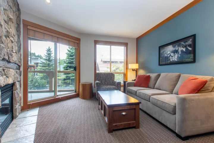 Living area featuring a fireplace