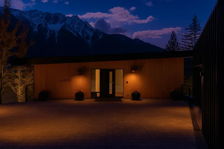 Office space featuring light wood-type flooring and recessed lighting