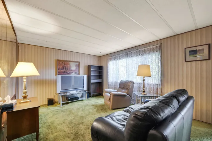 Living room featuring carpet flooring