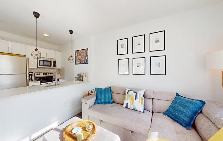 Living room with recessed lighting
