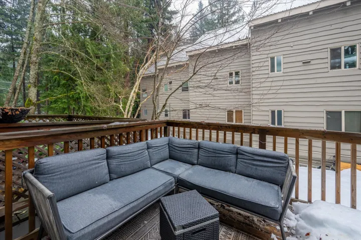 Deck with an outdoor hangout area