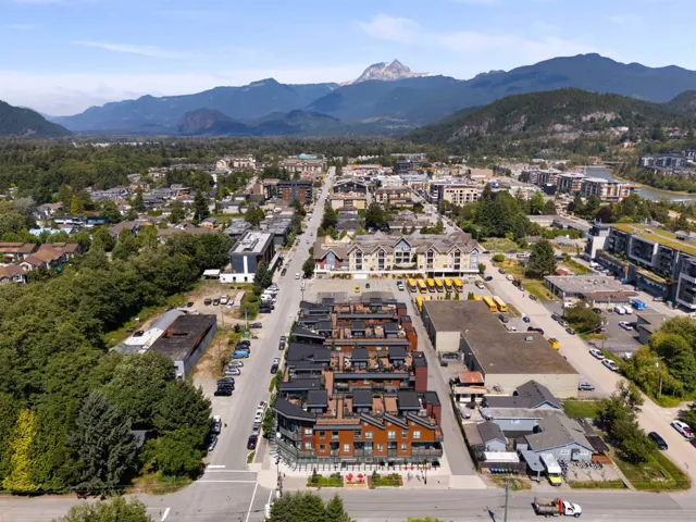 Drone / aerial view of a mountainous background