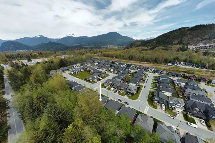 Drone / aerial view featuring a mountain view and a residential view