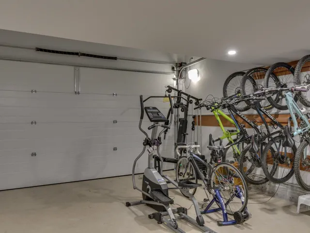 Garage featuring recessed lighting
