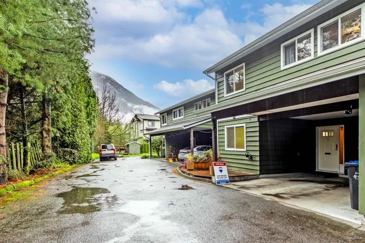 View of home's exterior featuring a mountain view