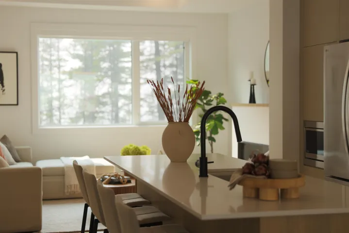 Office space with wood finished floors