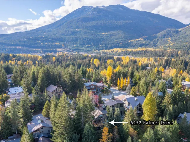 Aerial view with a residential view, a mountain view, and a forest view