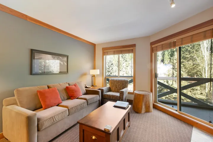 Living room featuring carpet floors