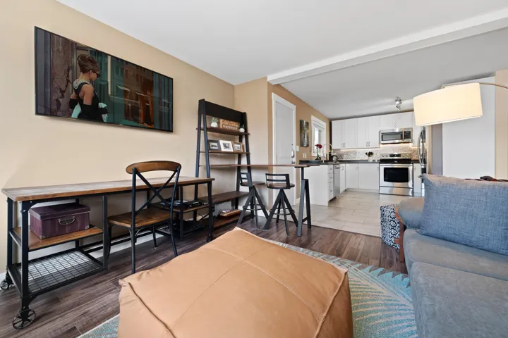 Living area featuring light wood finished floors