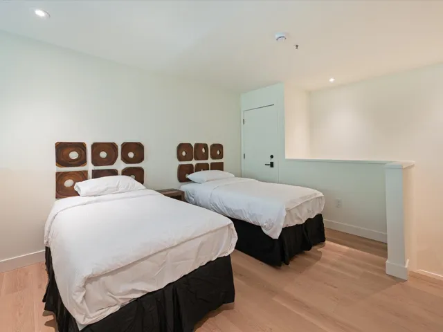 Bedroom featuring recessed lighting and light wood-style flooring