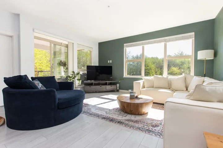 Living area featuring wood finished floors