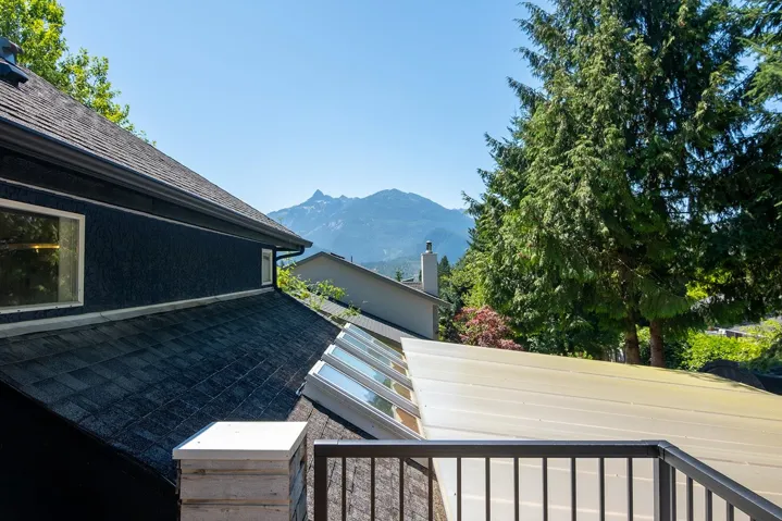 Stairs featuring a mountain view