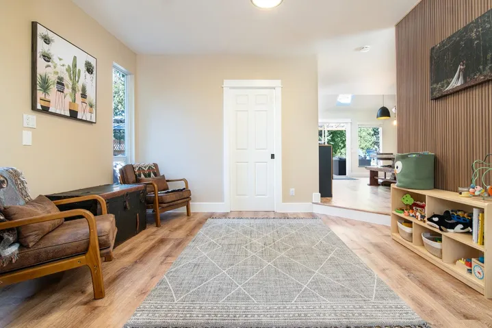 Living area featuring light wood finished floors