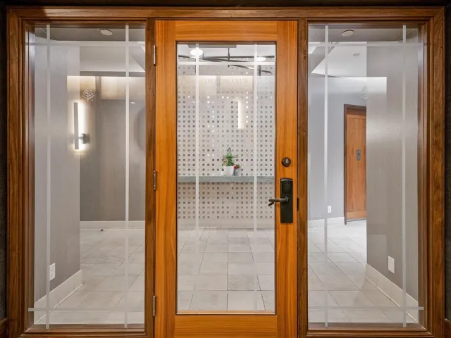 Entryway with tile patterned flooring