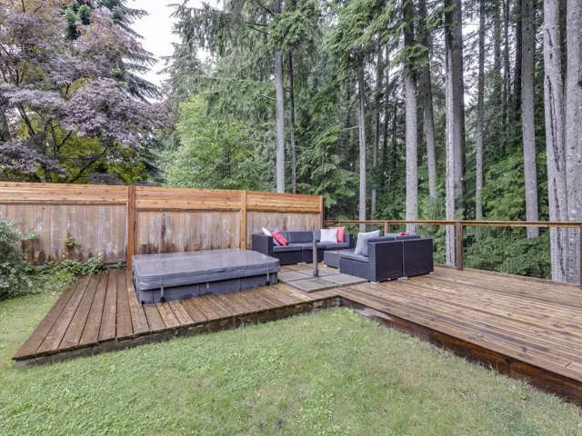 Deck with an outdoor hangout area