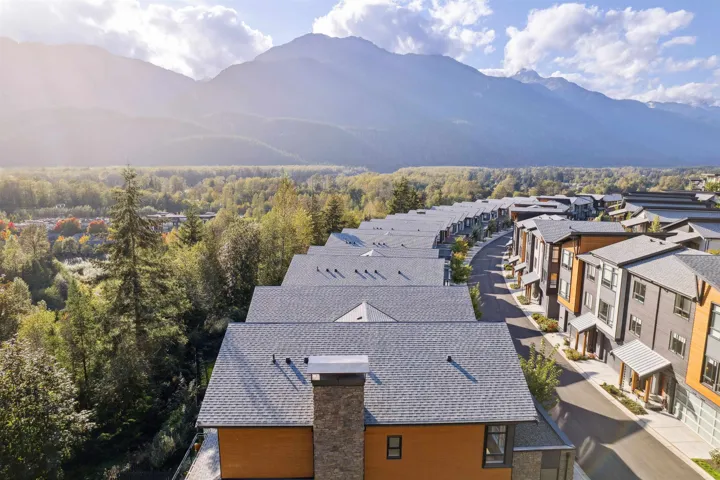 View of mountain backdrop with nearby suburban area