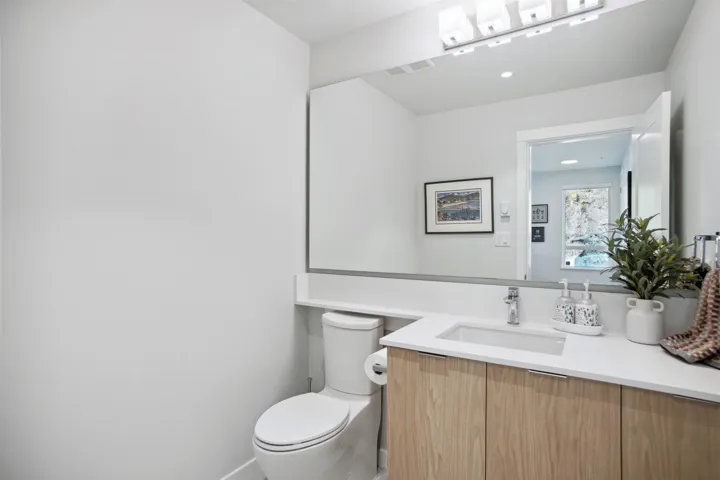 Half bath with toilet and vanity
