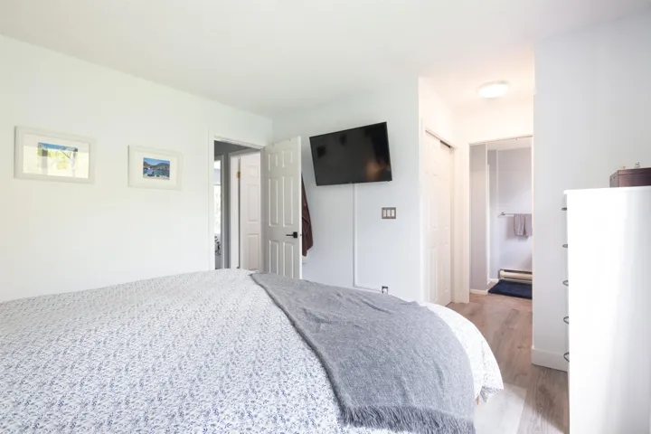 Bedroom with light wood-style flooring