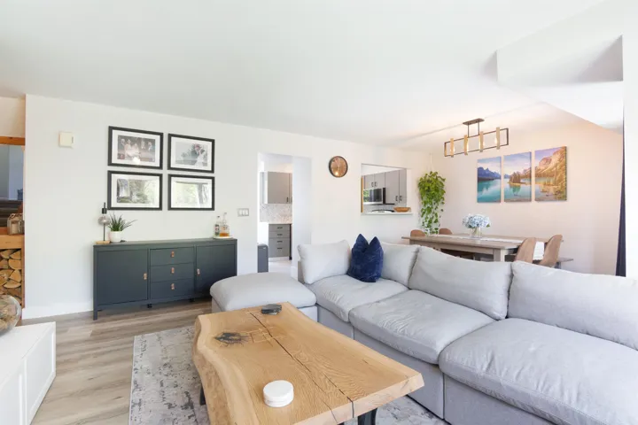 Living area featuring light wood-style floors