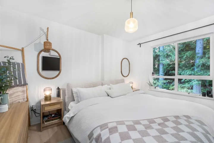 Bedroom with wood finished floors
