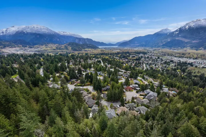 Bird's eye view of a mountain backdrop