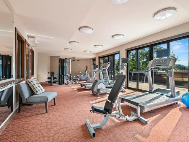 Gym with carpet flooring