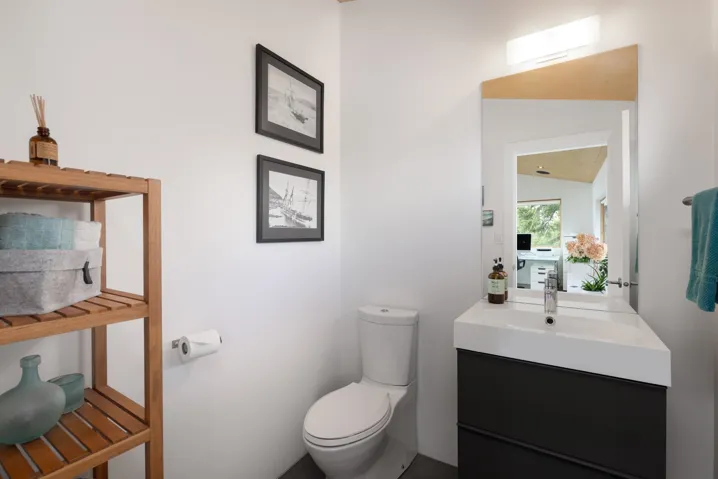 Bathroom with toilet and vanity