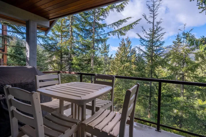 Balcony with outdoor dining space