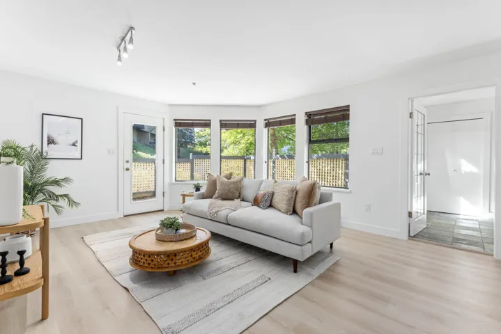 Living area featuring light wood-type flooring