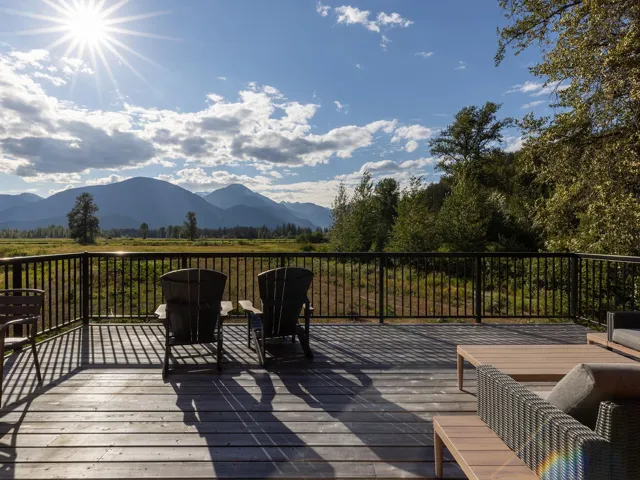 Deck featuring a mountain view