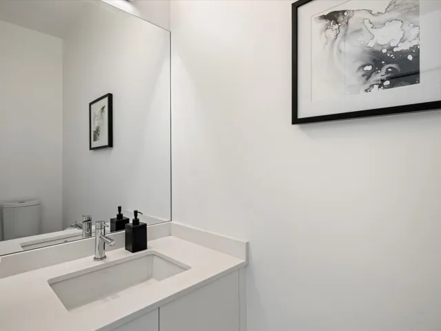 Bathroom with vanity and toilet