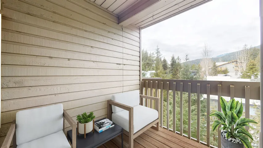 Virtually staged with furniture view from balcony