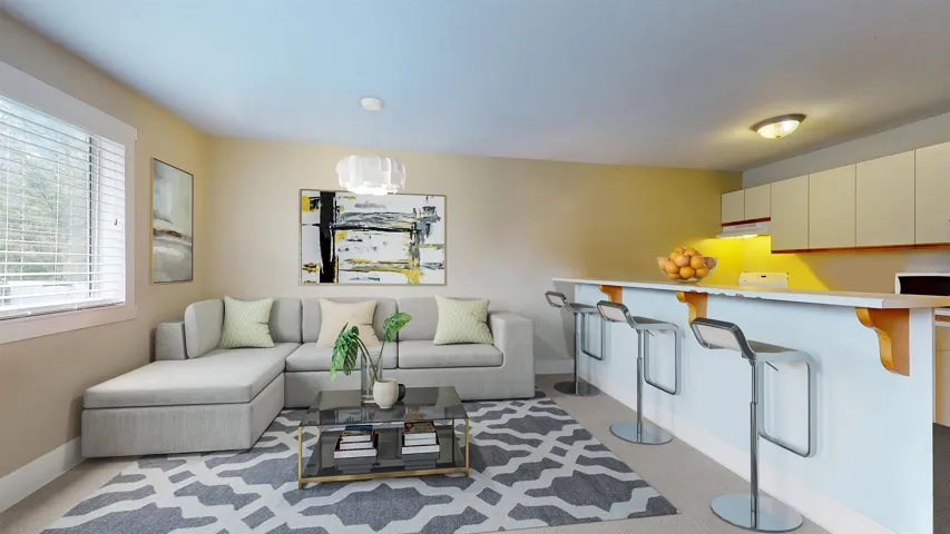Virtually staged living room