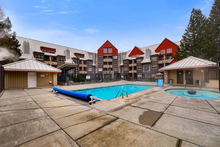 Community pool with a gazebo