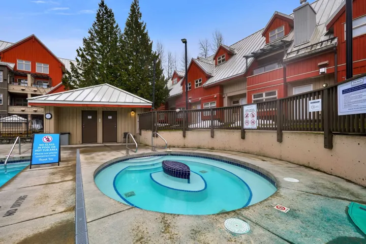 View of swimming pool with a pool, patio surround, and a residential view