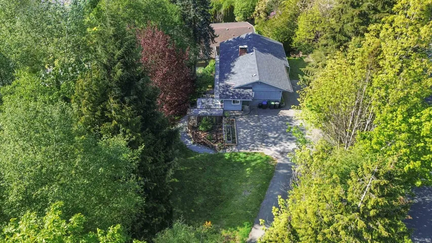 Aerial view with a wooded view